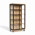 Mobiletto vetrina in legno e metallo con dimensioni 80 x 40 x 180cm
