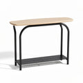Tavolino consolle in legno e metallo con ripiano sotto 120 x 40 x 75cm