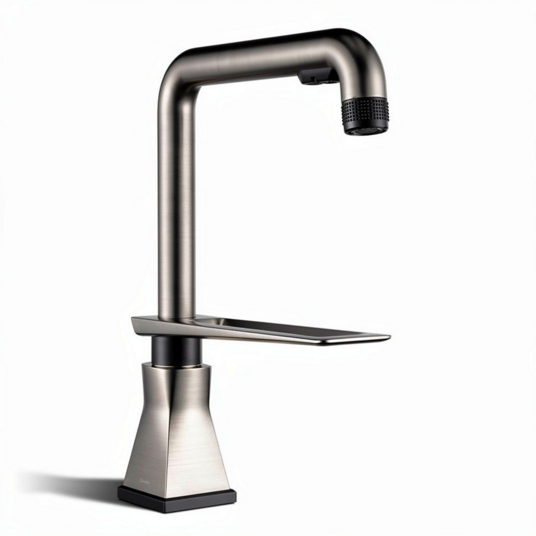 Rubinetto da cucina in acciaio inox spazzolato con braccio estraibile 20 x 10 x 30cm