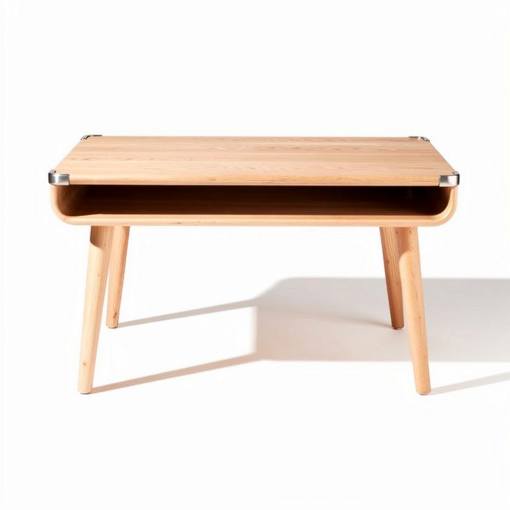 Tavolo in bamboo con ripiano aperto e dimensioni 120 x 60 x 45cm