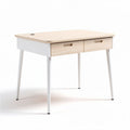 Scrivania moderna in legno con due cassetti bianca 100 x 60 x 75cm