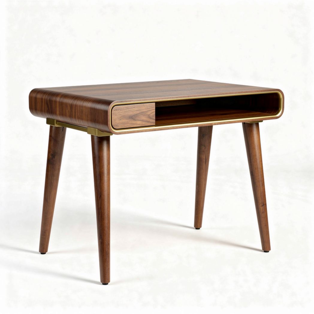 Tavolino in legno di noce con cassetto dimensioni 60 x 60 x 45cm