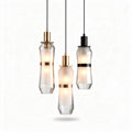 Lampadario in vetro trasparente con dettagli in metallo 15 x 15 x 30cm